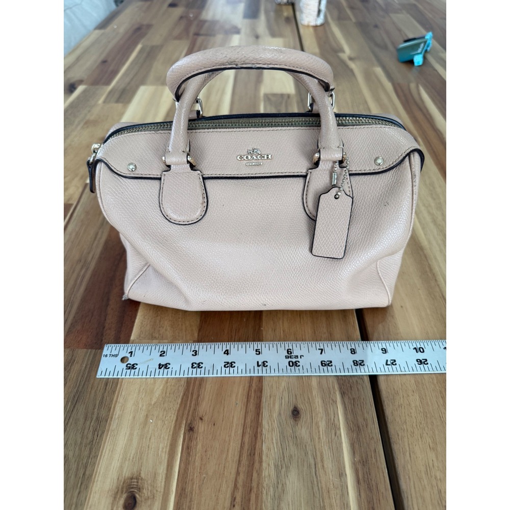 Coach Mini Bennett Satchel Nude Beige Pebbled Leather Handbag
